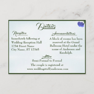 Catholic Misty-Blue & Green Wedding Enclosure Card