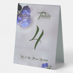 Catholic Misty Mauve and Green Table Number Tent