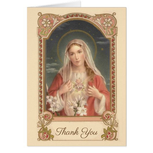 Catholic Mother Mary Condolence Thank You (Front)