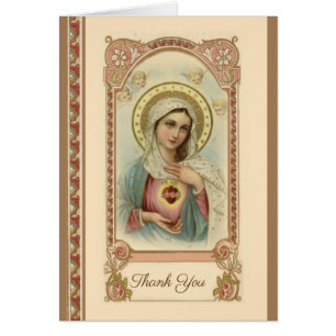 Catholic Mother Mary Condolence Thank You Cards