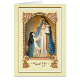Catholic Mother Mary  Condolence Thank You Cards