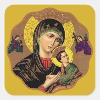 Catholic Mother of Perpetual Help Religious  Icon Classic Round Sticker