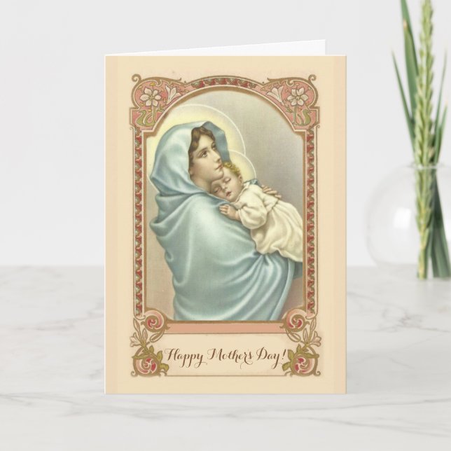 Catholic Mothers Day  Mother Mary Card (Front)