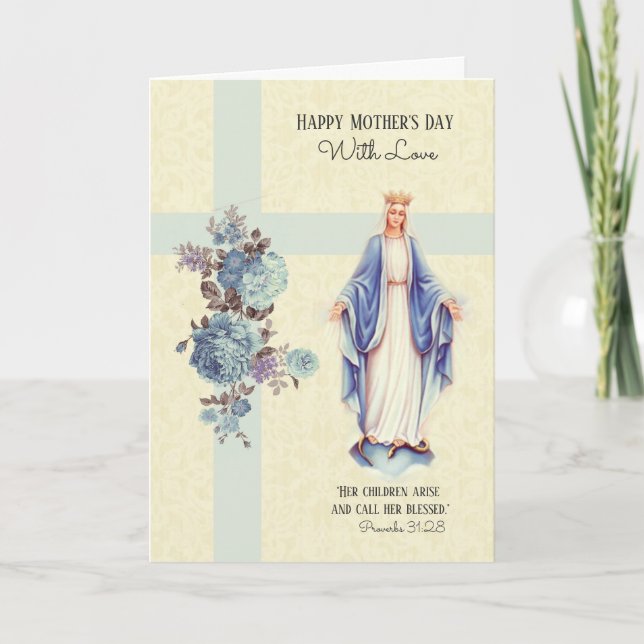 Catholic Mother's Day Religious Virgin Mary Card (Front)