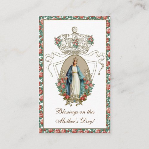 Catholic Mothers Day Remembrance Holy Card