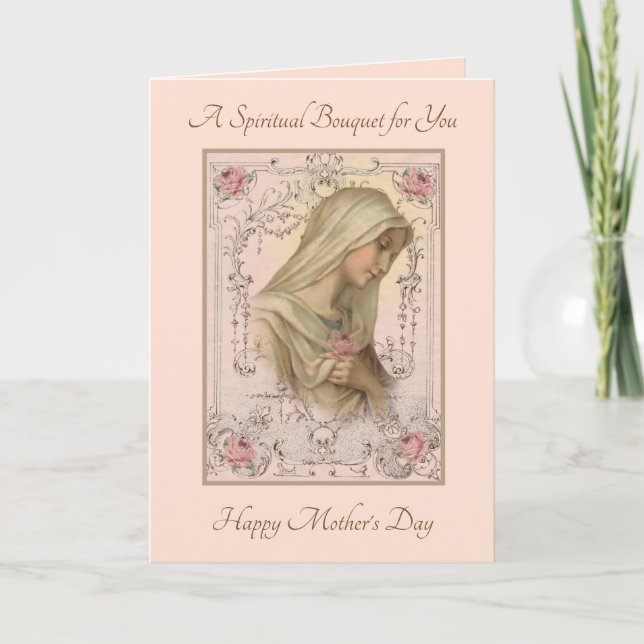 Catholic Mothers Day Spiritual Bouquet Prayers Card (Front)