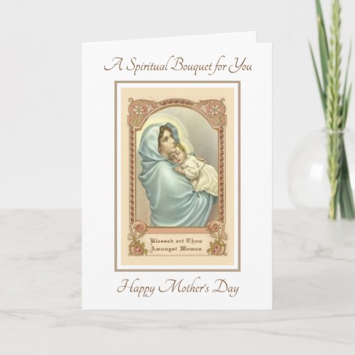 Catholic Mothers Day Spiritual Bouquet Prayers Card