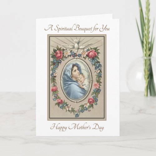 Catholic Mothers Day Spiritual Bouquet Prayers Card