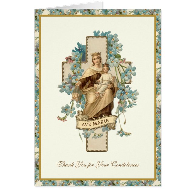 Catholic MOUNT CARMEL  Funeral Condolence Cards (Front)