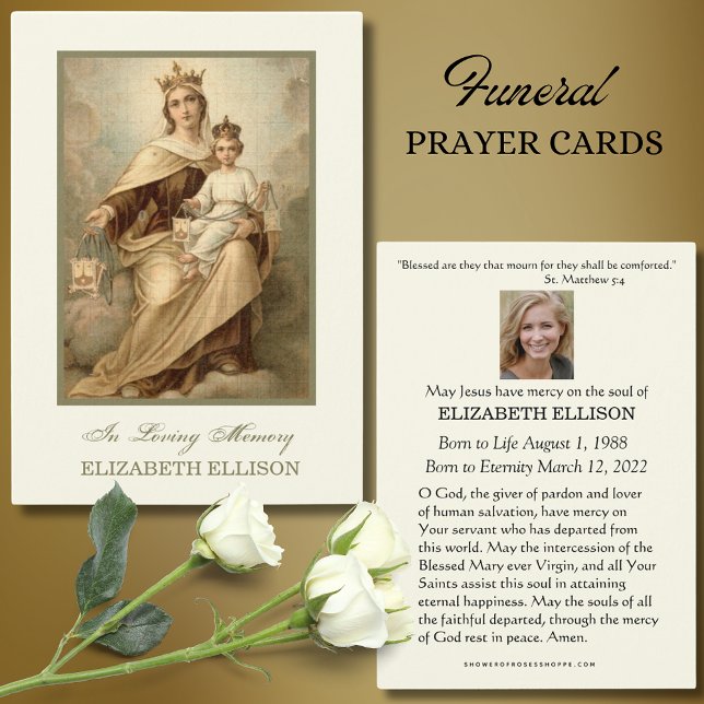 Catholic MOUNT CARMEL Funeral Prayer Card (Creator Uploaded)