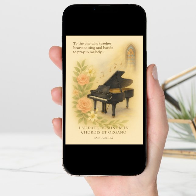 Catholic Musician Teacher Choir Director Piano Card (Front Digital)