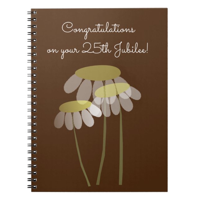 Catholic Nun 25th Jubilee Daisies  Notebook (Front)