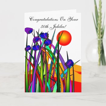 Catholic Nun 50th Jubilee Artsy Floral Card by ProfessionalDesigns at Zazzle
