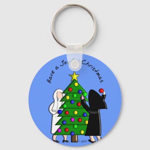 Catholic Nun Art Christmas Cards  Gifts Keychain