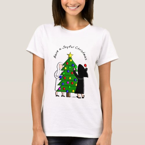 Catholic Nun Art Christmas Cards  Gifts T_Shirt