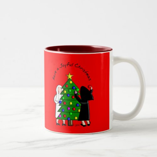 Catholic Nun Art Christmas Cards  Gifts Two_Tone Coffee Mug