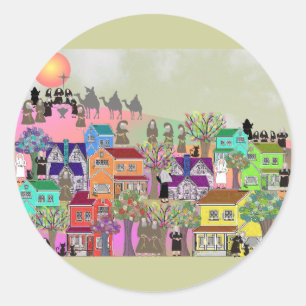 Catholic Nun & Catholic Monk Art Gifts Classic Round Sticker