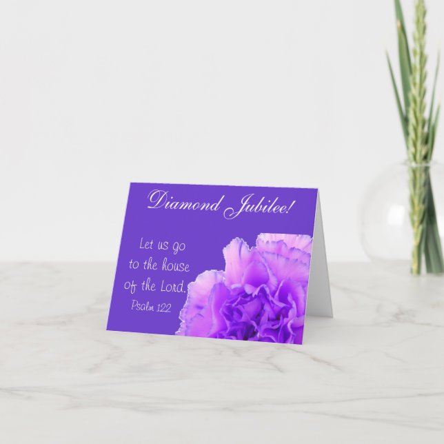 Catholic Nun Diamond Jubilee Card Floral (Front)