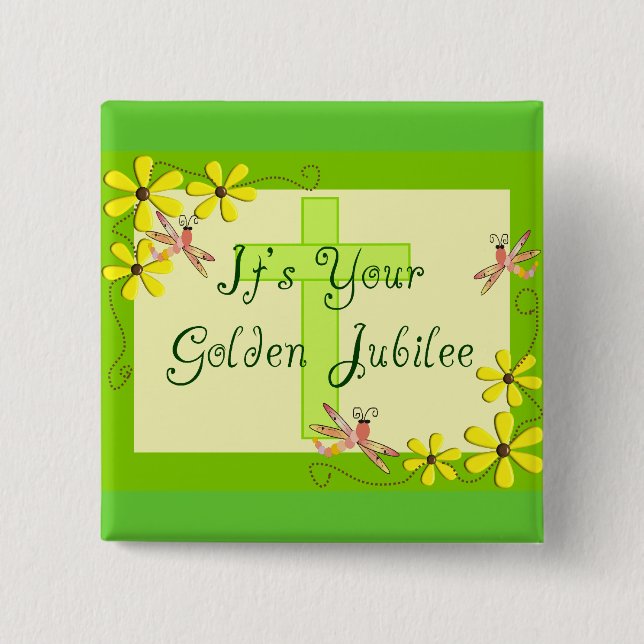 Catholic Nun Golden Jubilee Cards Button (Front)