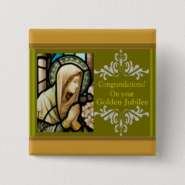 Catholic Nun "Golden Jubilee" Cards & Gifts Button (Front)
