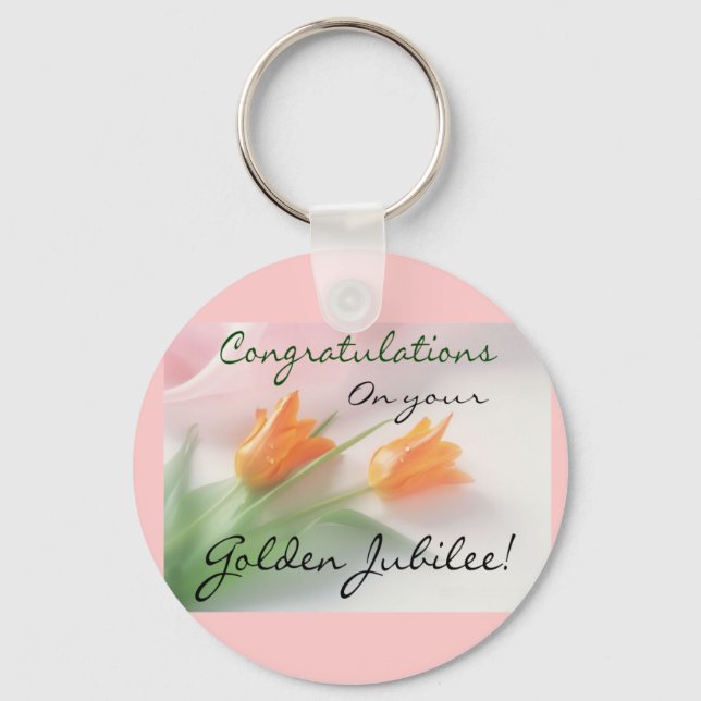Catholic Nun "Golden Jubilee" Cards & Gifts Keychain (Front)
