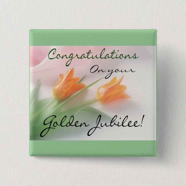 Catholic Nun "Golden Jubilee" Cards & Gifts Pinback Button (Front)