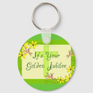 Catholic Nun Golden Jubilee Cards Keychain