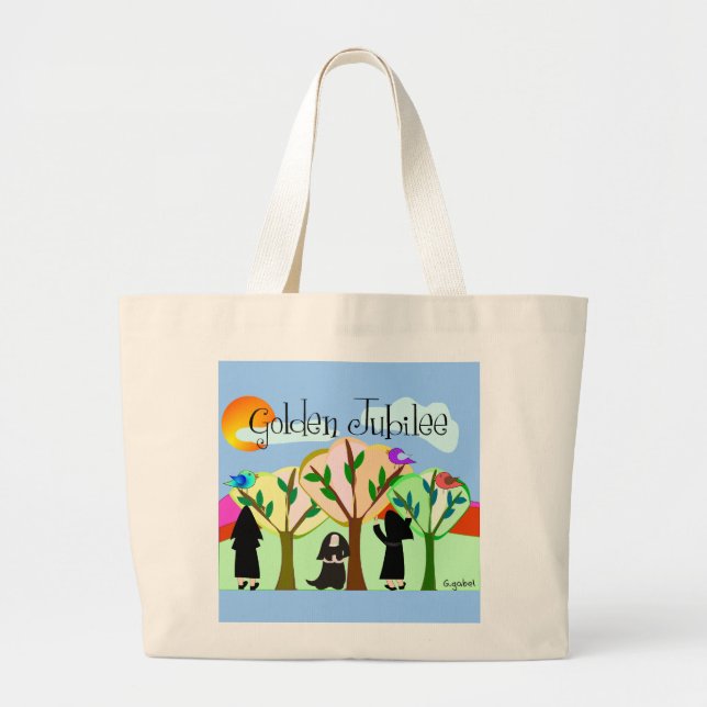 Catholic Nun Golden Jubilee Gifts Large Tote Bag (Front)