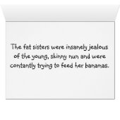 Catholic Nun Humor "Fat Sisters" Cards (Inside Horizontal (Bottom))