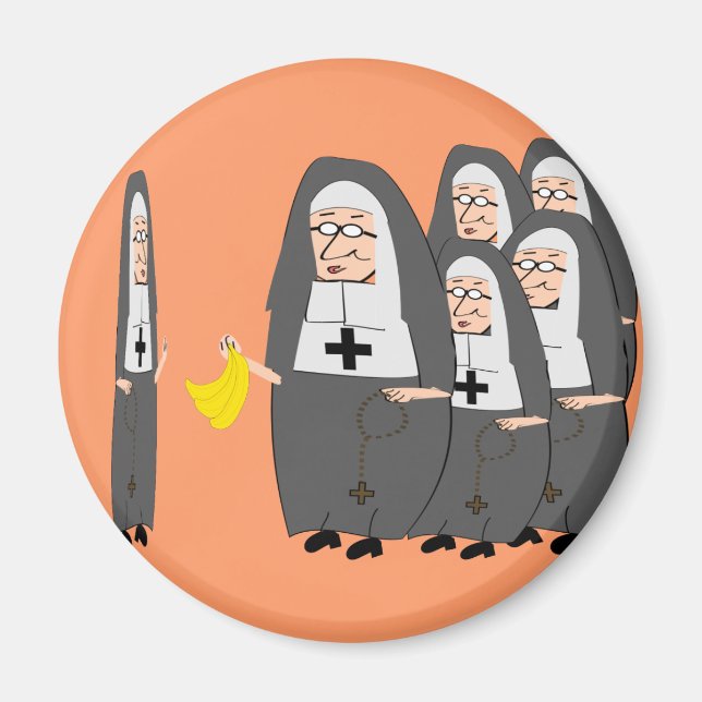 Catholic Nun Humor "Fat Sisters" Magnet (Front)