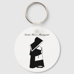 Catholic Nun in Habit Custom Sister Name Keychain