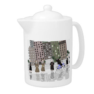 Catholic Nun Retro Art Teapot Gift