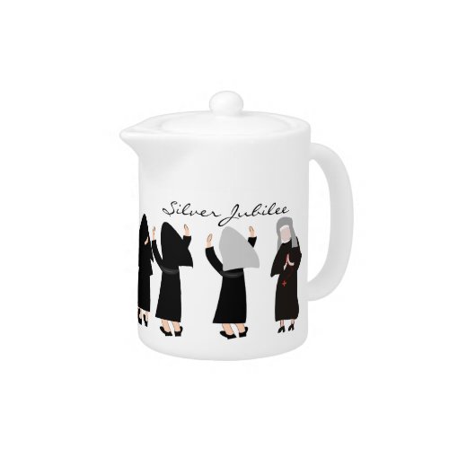 Catholic Nun Silver Jubilee Teapot Gift