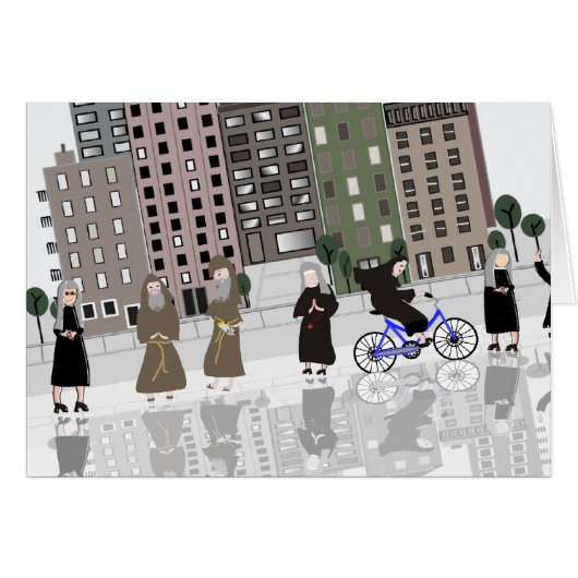 Catholic Nuns and Monks Retro Art (Front Horizontal)