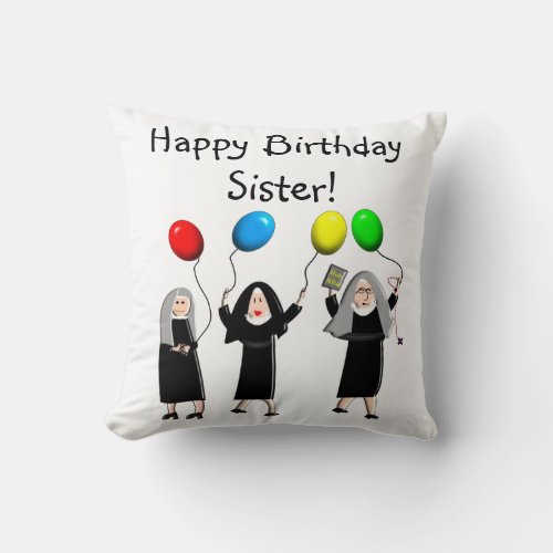 Catholic Nuns Birthday Pillow