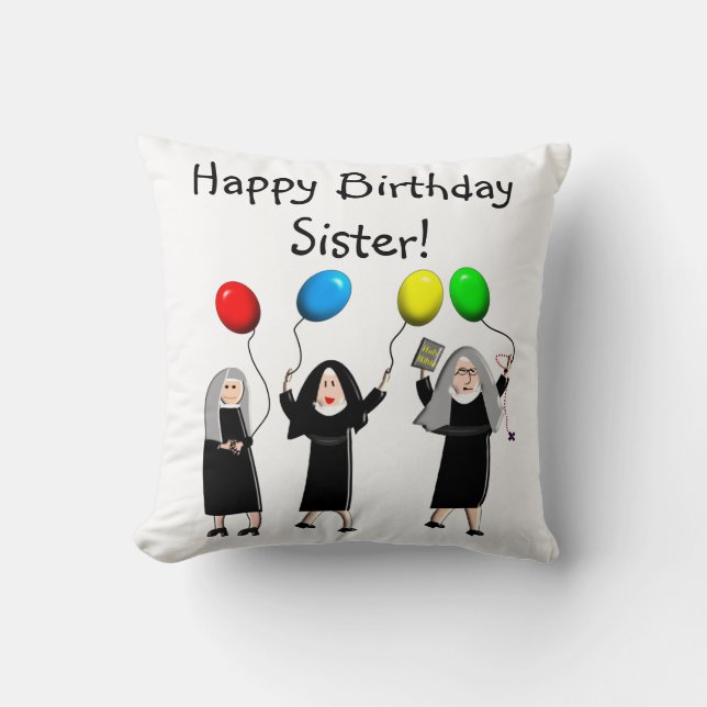 Catholic Nuns Birthday Pillow (Front)