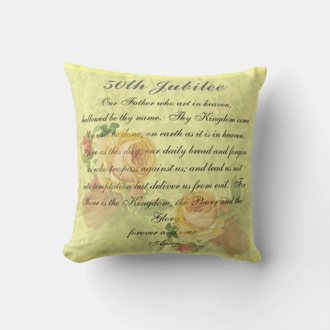 Catholic Nuns Golden 50th  Jubilee Pillow (Front)