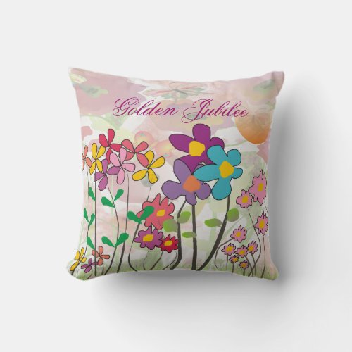 Catholic Nuns Golden 50th  Jubilee Pillow Floral