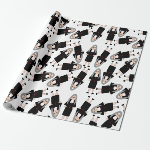 Catholic Nuns In Black Habits Gift Wrap