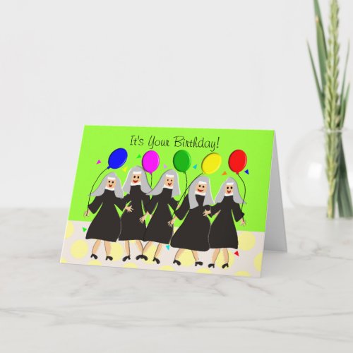 Catholic Nuns Silly Birthday Card