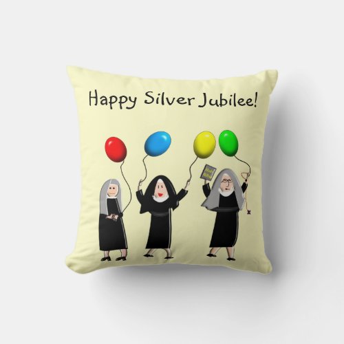 Catholic Nuns Silver Jubilee Pillow