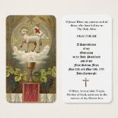 CATHOLIC ORDINATION ALTAR CHALICE LAMB HOLY CARDS (Front & Back)