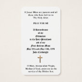 CATHOLIC ORDINATION ALTAR CHALICE LAMB HOLY CARDS (Back)