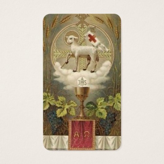 CATHOLIC ORDINATION ALTAR CHALICE LAMB HOLY CARDS (Front)