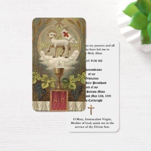 CATHOLIC ORDINATION ALTAR CHALICE LAMB HOLY CARDS (Desk)