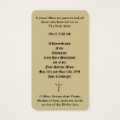 CATHOLIC ORDINATION ALTAR TABERNACLE HOLY CARDS (Back)