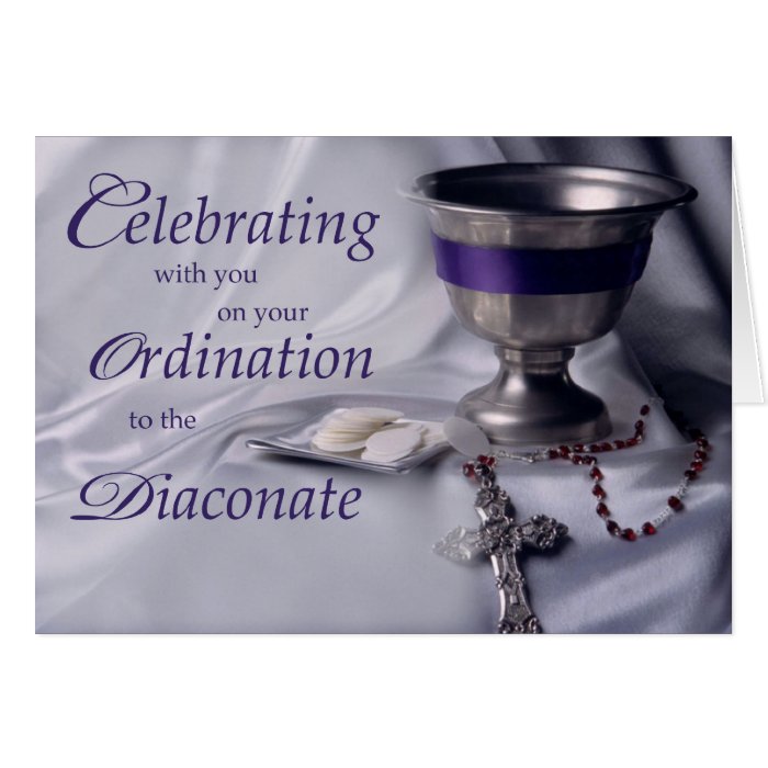 Catholic Ordination to Diaconate Chalice Rosary Card