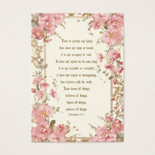Catholic Pink Floral Wedding Scripture Prayer