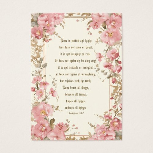 Catholic Pink Floral Wedding Scripture Prayer
