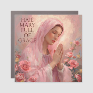 Catholic Pink VIrgin Mary  Car Magnet